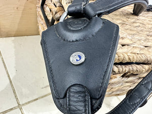 S/H D.T. Saddlery V-Check Elasticated Breastplate - Black- Full