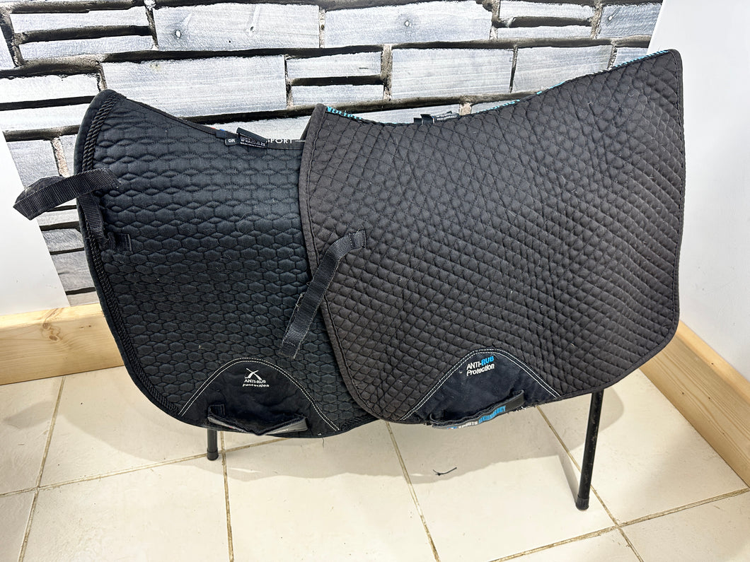 S/H 2 x Premier Equine Dressage Saddle Pads - Large - Black