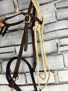 Western Bosal Headstall/Bridle - Full - Brown