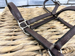 S/H Leather Headcollar - Brown - Cob