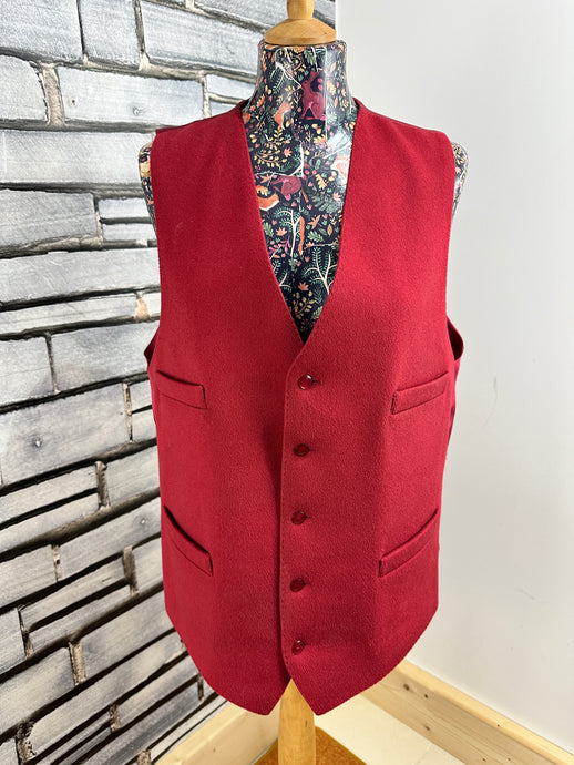 Gents Size 40” Burgundy Wool Waistcoat