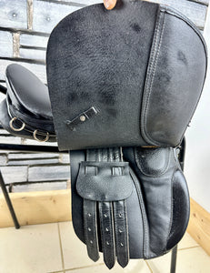 14” Medium Leather Pony GP Saddle - Black