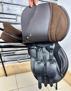 16 1/2” W/XW Changeable Thorowgood Pony Club GP Saddle - Brown