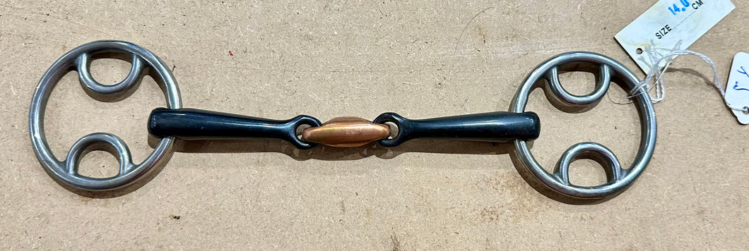 Wilkie loop Ring Sweet Iron Snaffle with Copper Lozenge - 4 1/2-6”