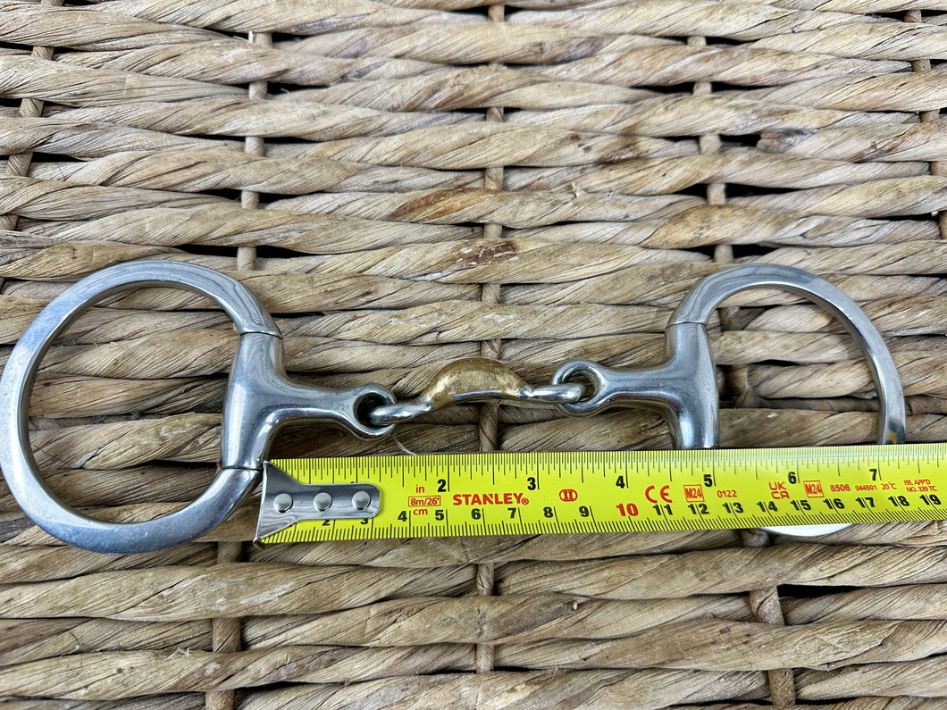 S/H 4 1/2” Half Moon Lozenge Link Eggbutt Snaffle Bit