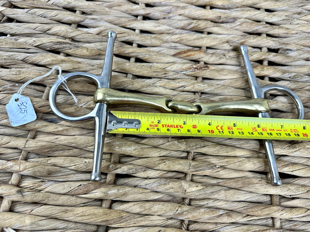 S/H 6” Gold Mouth Lozenge Full Cheek Snaffle Bit