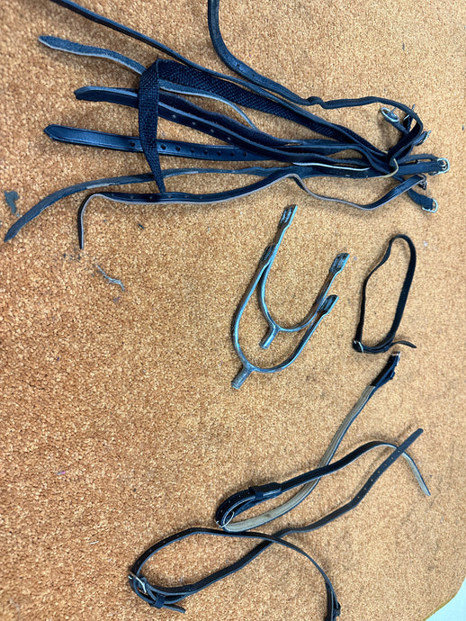 Bundle of Spurs, Spur Straps and Garter Straps