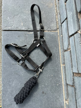 Load image into Gallery viewer, Adjustable Headcollar &amp; Leadrope - Shetland up to Full Size