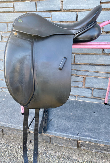 16” MW Village Saddlery Dressage Saddle - Black